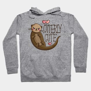 "Otterly Cute" adorable smiling kawaii otter design Hoodie